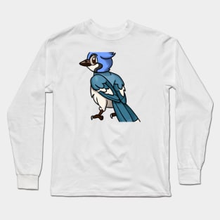 Cute Blue Jay Drawing Long Sleeve T-Shirt